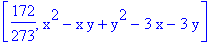 [172/273, x^2-x*y+y^2-3*x-3*y]